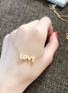 韩国进口金色桃心吊坠钻石蝴蝶结