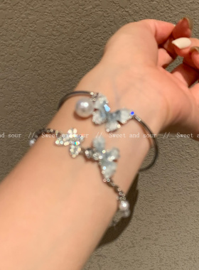 仙气小蝴蝶ins风学生党手链高颜值小众简约配饰