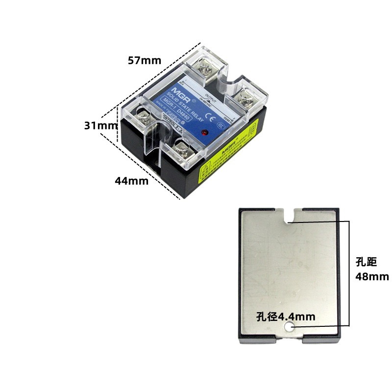 美格尔单相固态继电器SSR-1 D4825 60 40A 24V直流控交流220V 80a-图2