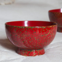 Antai Bridge Fuzhou Lacquer Famous Artisans hand for real goods Great Lacquer Gold Worm Dot Flower Tang Tu Fu Bowl