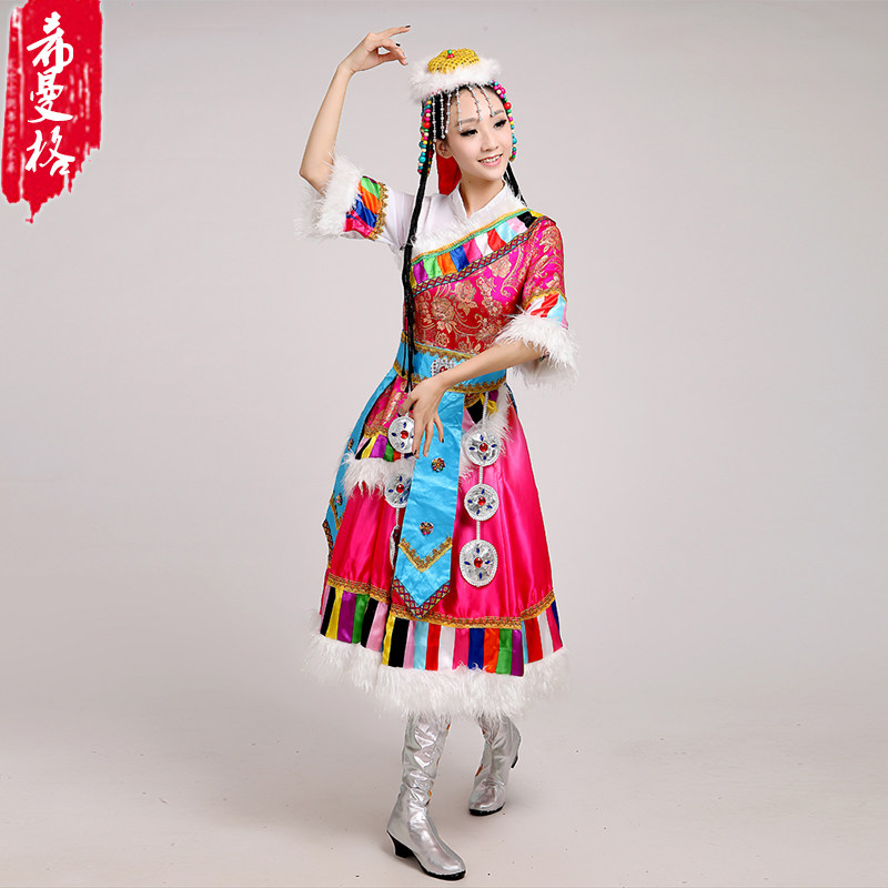 新款藏族女水袖少数演出服 seemage希曼格民族服装/舞台装