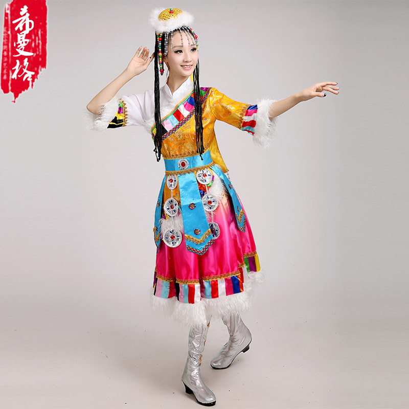 新款藏族女水袖少数演出服 seemage希曼格民族服装/舞台装