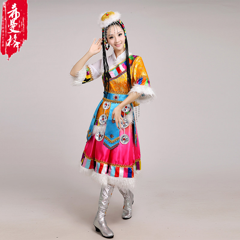 新款藏族女水袖少数演出服 seemage希曼格民族服装/舞台装