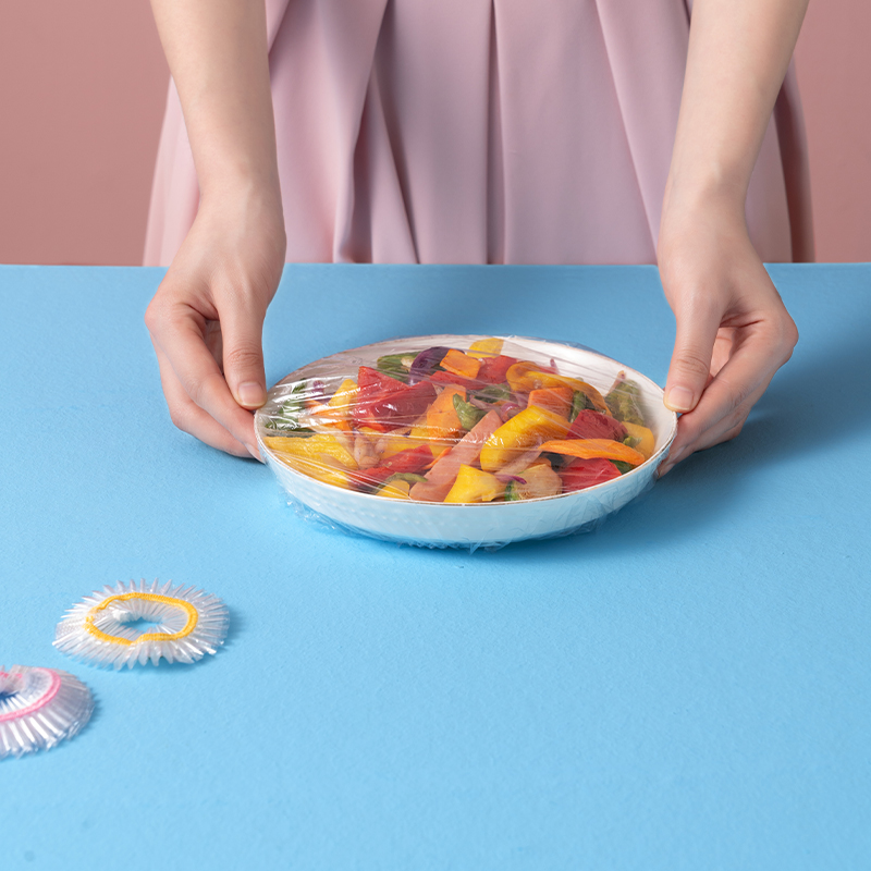宜洁保鲜膜套家用一次性食品级剩菜松紧保鲜防尘罩三丽鸥正版盒装