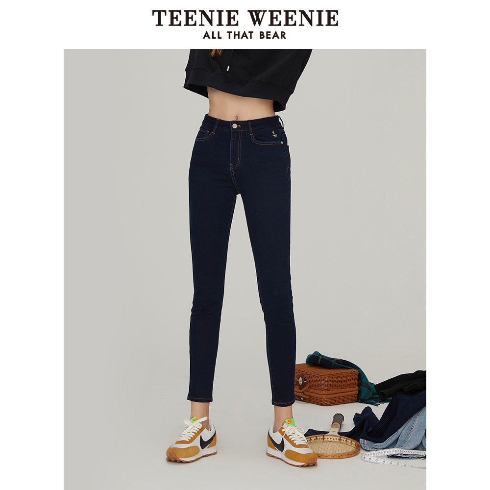 teenieweenie小熊女修身黑色牛仔裤 TeenieWeenie牛仔裤