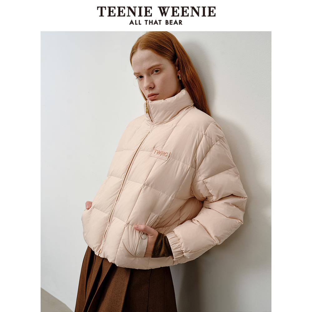 TeenieWeenie小熊女装冬装少女感云感零压羽绒服马卡龙粉面包外套