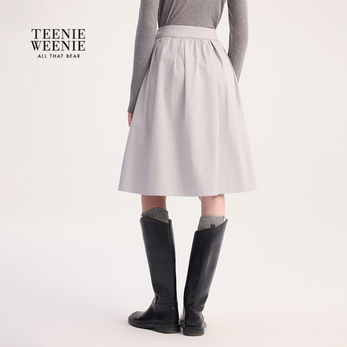 TeenieWeenie小熊女装春秋季时尚气质优雅A字版百褶裙半身裙短裙 - 图3