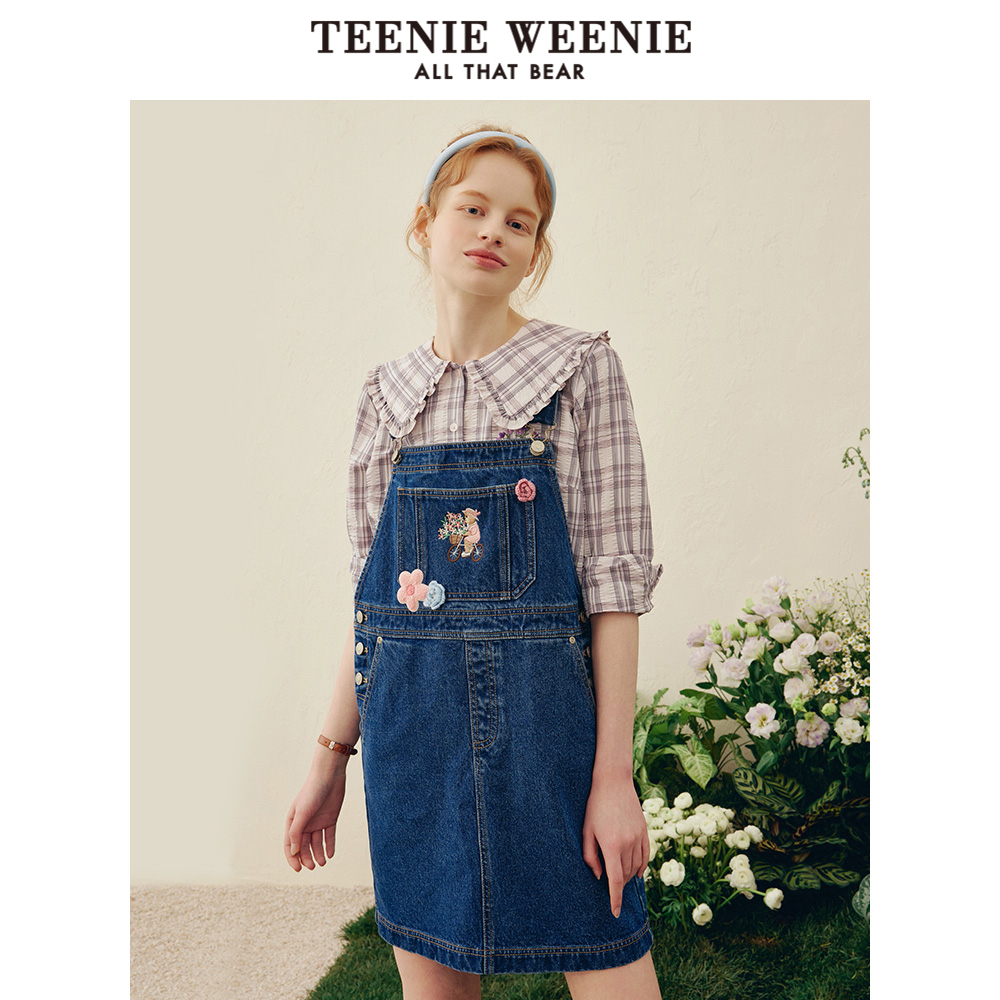 teenieweenie小熊牛仔元气女背带裙 TeenieWeenie半身裙