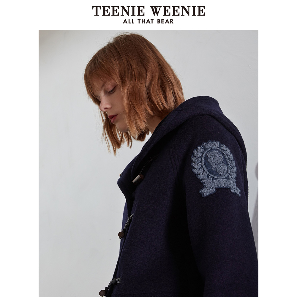 teenieweenie小熊牛角扣毛呢大衣 TeenieWeenie毛呢外套
