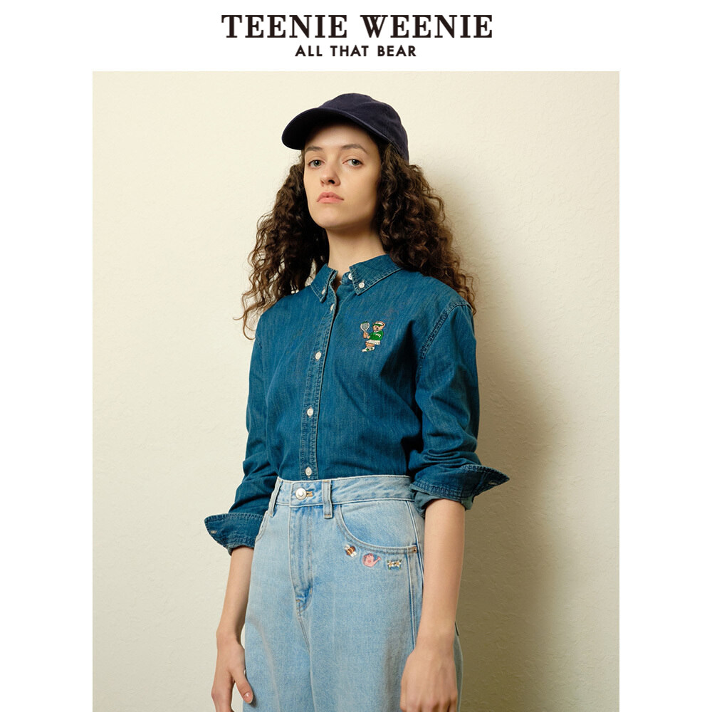teenieweenie小熊牛仔衬衫长袖外穿 TeenieWeenie衬衫