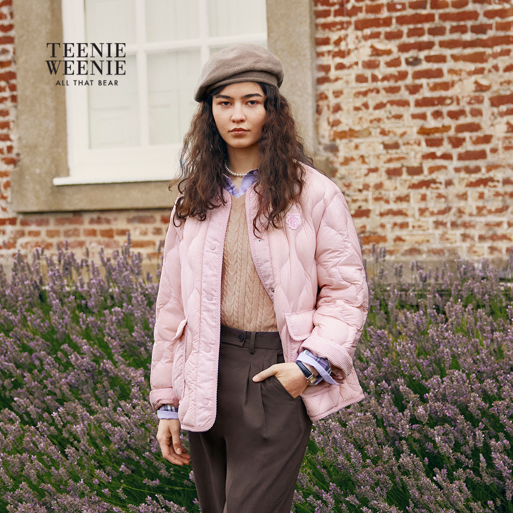 TeenieWeenie小熊女装羽绒服25年冬简约休闲少女感轻薄款夹克外套