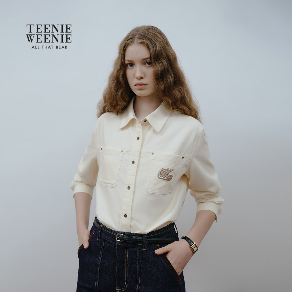 TeenieWeenie小熊女装衬衫秋冬季休闲舒适复古灯芯绒长袖衬衣上衣,淘宝优惠券,粉丝福利购,淘宝优惠卷