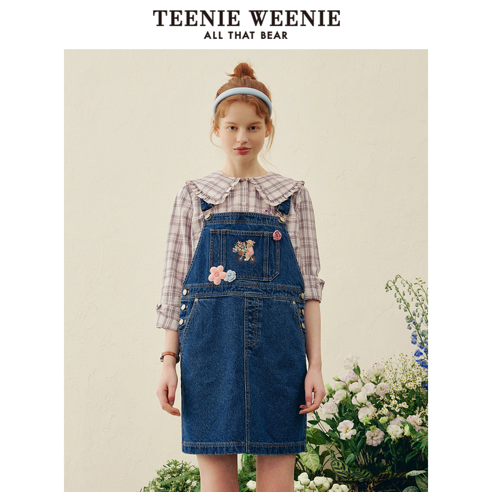 teenieweenie小熊牛仔元气女背带裙 TeenieWeenie半身裙