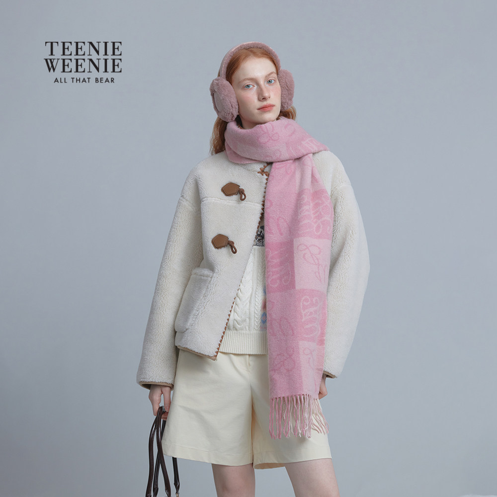 TeenieWeenie小熊女装双面毛绒厚外套简约时尚舒适廓形翻领大衣,淘宝优惠券,粉丝福利购,淘宝优惠卷