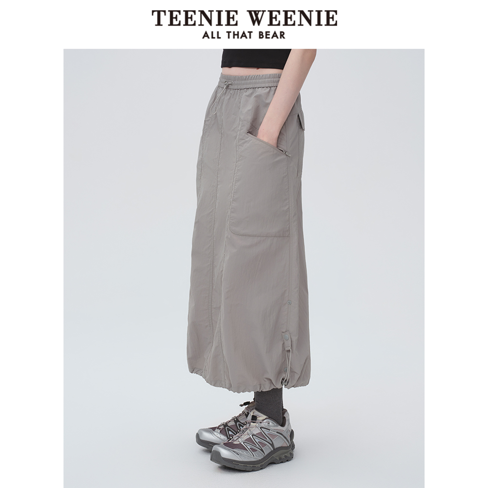 TeenieWeenie小熊女装半身裙2025夏季新款时髦休闲户外潮流花苞裙