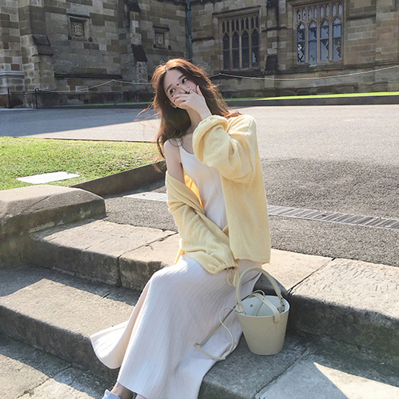 早秋款女装 年新款开衫小吊带连衣裙时尚网红两件套装初秋潮流 2019 早秋款女装 年新款开衫小吊带连衣裙时尚网红两件套装初秋潮流 2019
