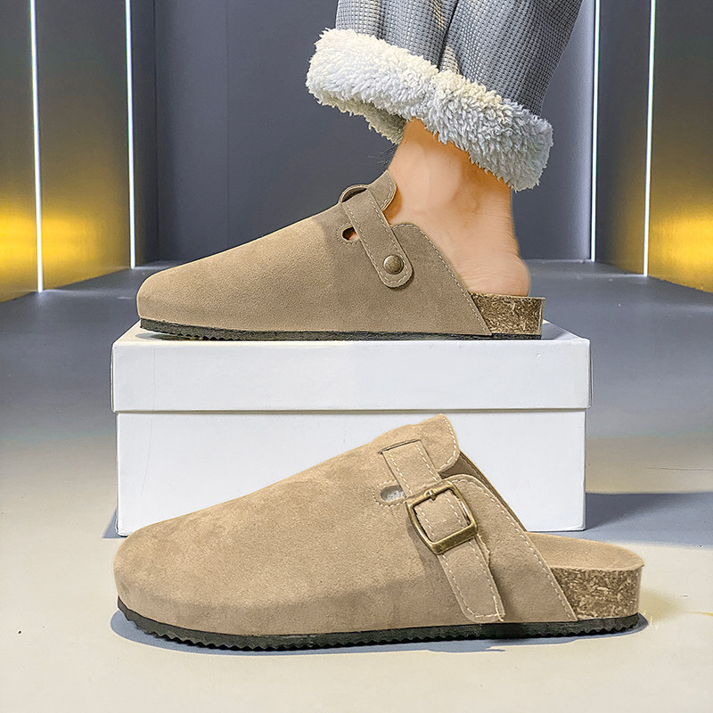 勃肯拖鞋男秋季外穿防臭防滑增高懒人一脚蹬情侣软木包头半拖凉鞋,淘宝优惠券,粉丝福利购,淘宝优惠卷