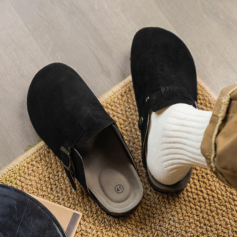 勃肯拖鞋男秋季外穿防臭防滑增高懒人一脚蹬情侣软木包头半拖凉鞋,淘宝优惠券,粉丝福利购,淘宝优惠卷