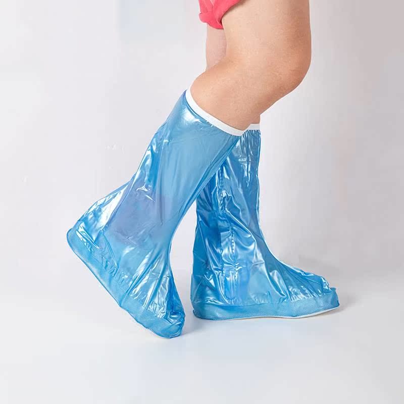 雨鞋套男女高筒硅胶防水鞋套防滑加厚耐磨骑行防雨鞋套高筒雨靴套-图1