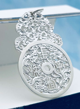 复古饰品纯银男原创镂空挂件佛像