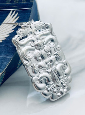 镂空饰品纯银原创男复古佛像挂件