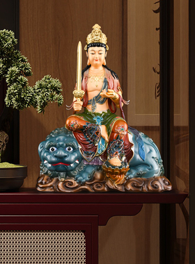 【精铜盛唐彩】文殊普贤菩萨佛像