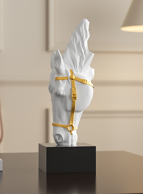 现代简约马头摆件新居客厅玄关酒