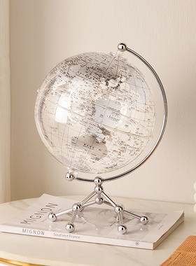 透明地球仪摆件办公室客厅卧室装饰暖灯搬家礼物创意k乔迁新居礼