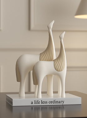 青梅竹马艺术马摆件中古风装饰品