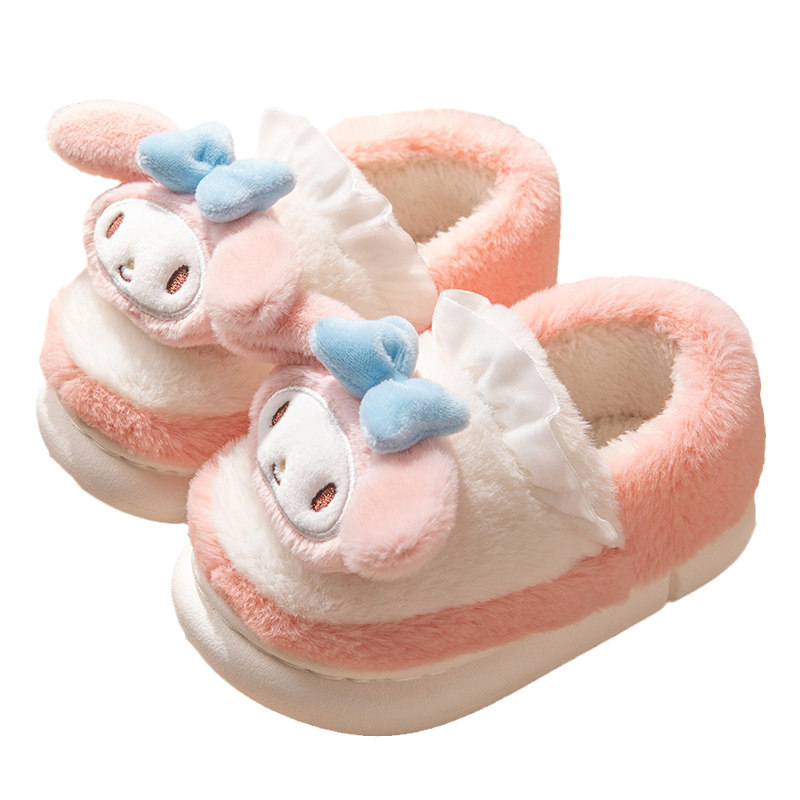 儿童加绒拖鞋冬天女童女孩宝宝室内家居防滑包跟公主暖绒毛毛棉鞋,淘宝优惠券,粉丝福利购,淘宝优惠卷