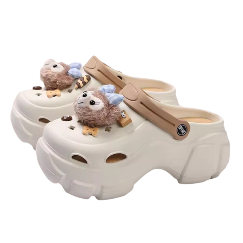 厚底洞洞鞋夏季女款可爱雪玫DIY卡通网红外穿增高EVA两穿包头拖鞋,淘宝优惠券,粉丝福利购,淘宝优惠卷