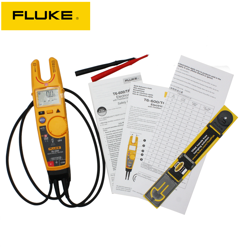 FLUKE福禄克叉型数字钳形表万用表电流表T5T6-600/1000通断测试仪-图2