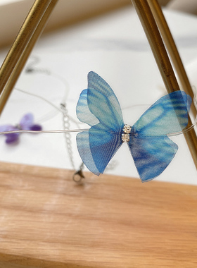 气质网纱蝴蝶显白项链