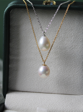 天然淡水水滴珍珠锁骨项链可调节