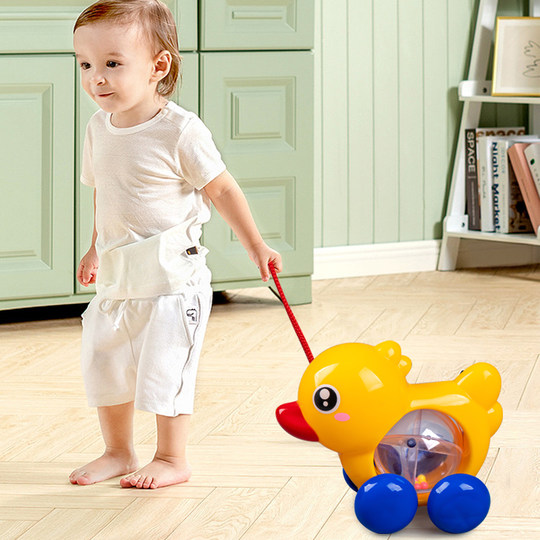 Drag duck pony pull string with rattle