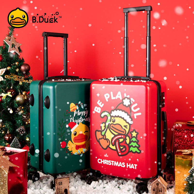 b . duck小黄鸭圣诞限量旅行箱包 aoweilaow奥维拉旅行箱