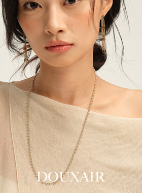 双12新品长款流苏豆豆毛衣链星星点点叠层散落项链女时尚气质百搭