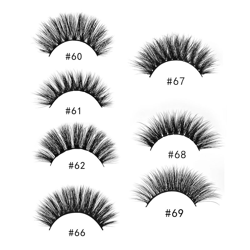 3D Mink Hair Soft Long Thick False Eyelashes Wispy Fluffy St - 图0