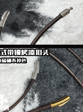 菠萝原创牛皮绳项链锁骨手链颈链挂坠阿美咔叽银饰复古吊坠饰绳