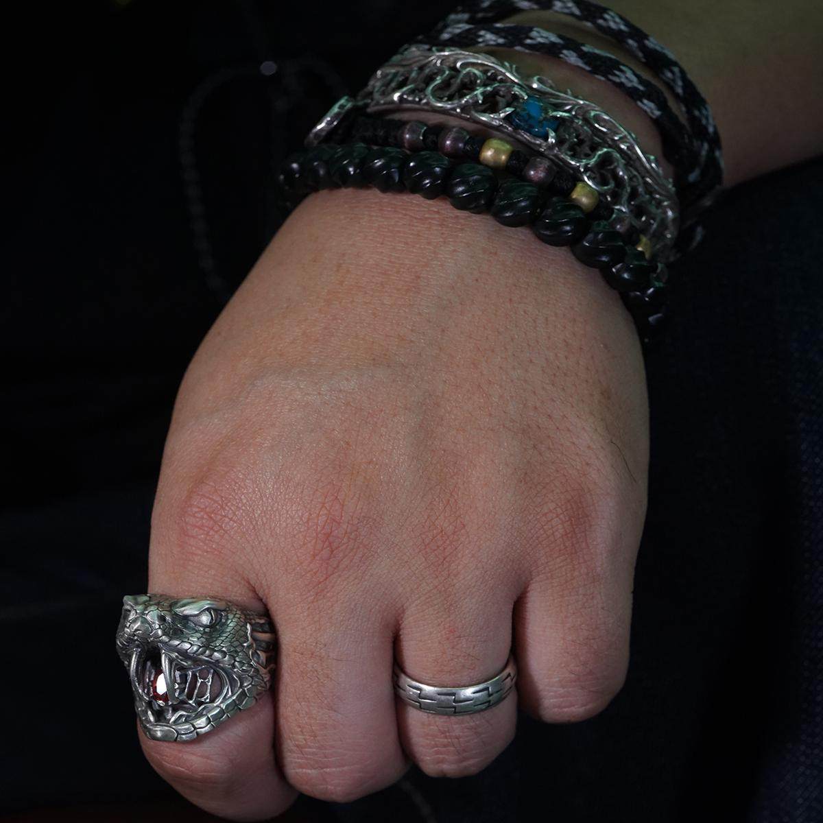 Kozoo original design ruined giant snake ring 925 sterling silver ornament Year of the Snake limited new product pioneer dark jewelry