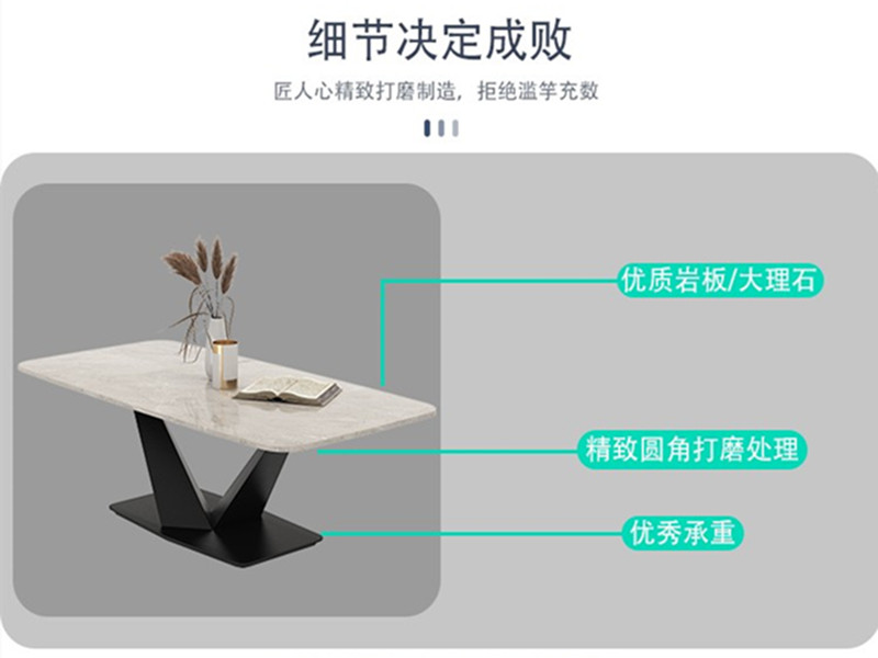 简约现代办公设计家用茶台餐桌创意沙发茶几轻奢大理石个性茶台桌 - 图2
