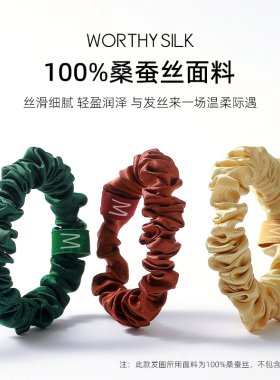 WORTHYSILK桑蚕丝小号真丝发圈 1cm弹力不伤发女头绳法式发圈礼盒