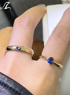 50分培育皇家蓝宝石情侣对戒