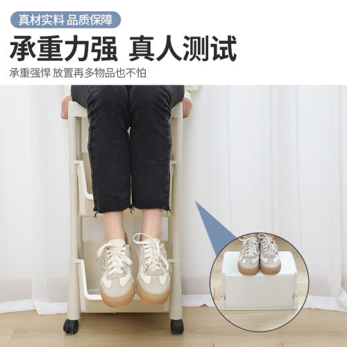 可移动书架置物架儿童玩具收纳架多层家用小推车带轮落地简易书柜 - 图2