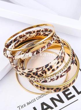 豹纹手镯女多层手环手炼饰品Leopard multi-layer Bracelet women