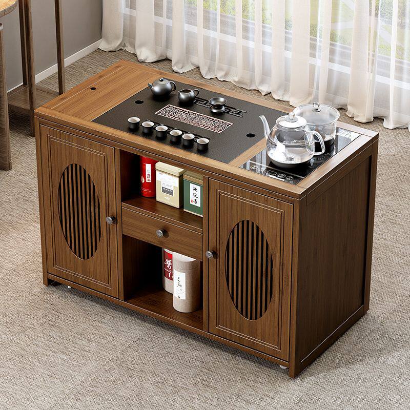 Tea cabinet, mobile tea table, tea cart, household balcony small tea table, wheeled tea table, kung fu tea set, water boiling unit