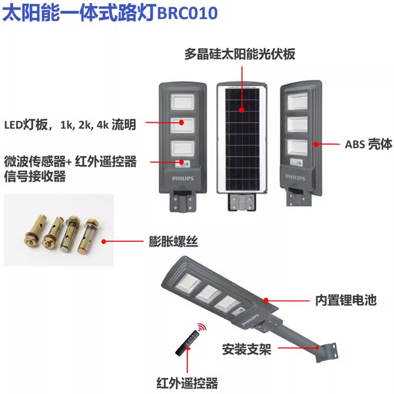 飞利浦太阳能路灯led防水户外庭院投光灯壁灯探照灯家用照明灯 - 图1