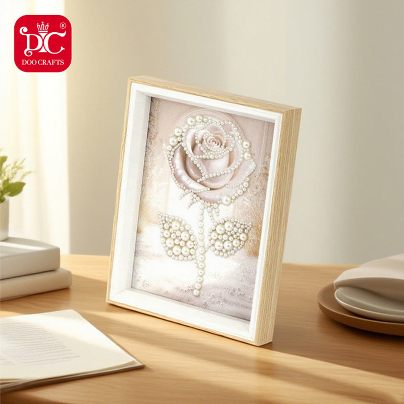 蒂彩DC2025年新款钻石画半钻玫瑰手工diy珍珠儿童小学生带框摆台,淘宝优惠券,粉丝福利购,淘宝优惠卷