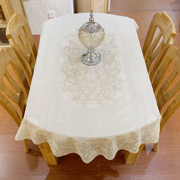 pvc tablecloth oval table mat ກັນນ້ໍາ, ຫຼັກຖານສະແດງນ້ໍາ, ຕ້ານການ scalding, ບໍ່ຕ້ອງລ້າງຊາ tablecloth hot stamping table cover round tablecloth