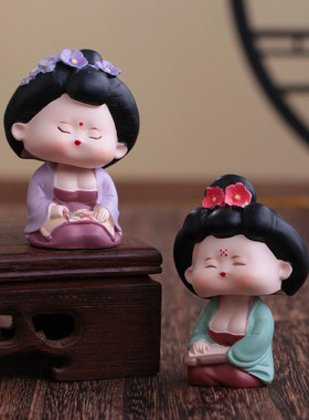 38节母亲节西安文创纪念品大唐仕女摇头摆件陕西特色伴手礼物古装